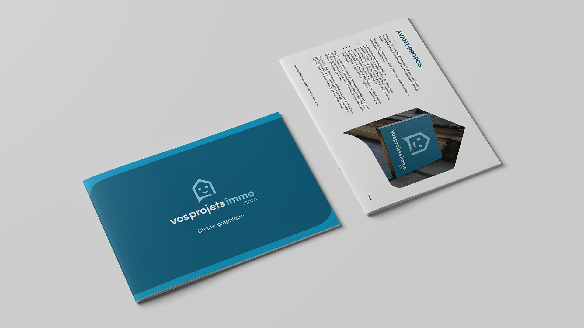 Design & Rédaction de la charte graphique de la marque VOSPROJETSIMMO.COM